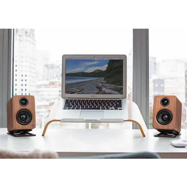 Kanto YU2WALNUT Powered Desktop Speakers - 100 Watts - Amplifier (Walnut)