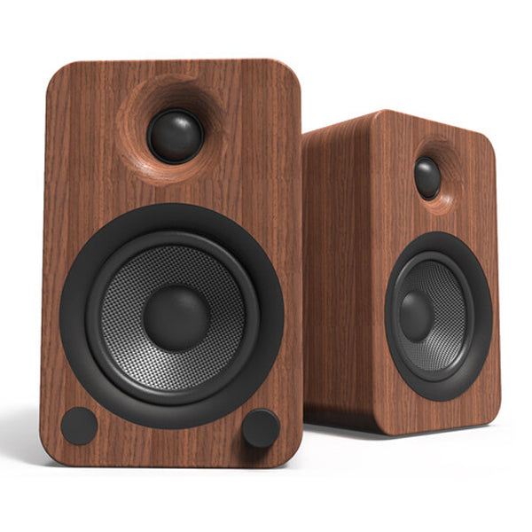 Kanto YU4WALNUT Bluetooth Powered Speakers - 140 Watts - Phono Preamp (Walnut)