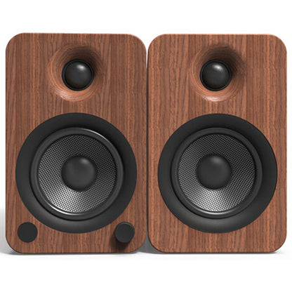 Kanto YU4WALNUT Bluetooth Powered Speakers - 140 Watts - Phono Preamp (Walnut)