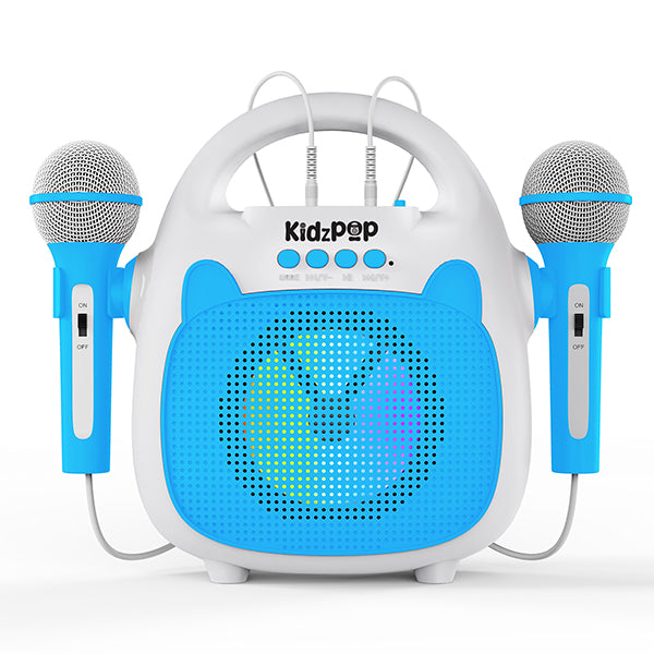 Kidzpop Portable Karaoke Bluetooth Speaker with 2 Mic - Blue