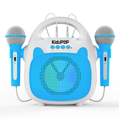 Kidzpop Portable Karaoke Bluetooth Speaker with 2 Mic - Blue
