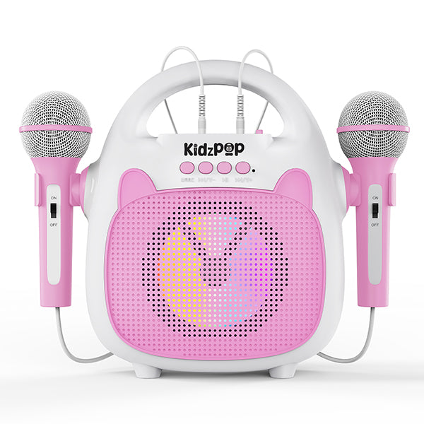 Kidzpop Portable Karaoke Bluetooth Speaker with 2 Mic - Pink