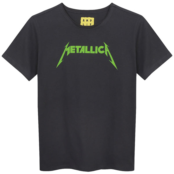 Metallica - Neon Amplified Vintage Charcoal Kids T-Shirt