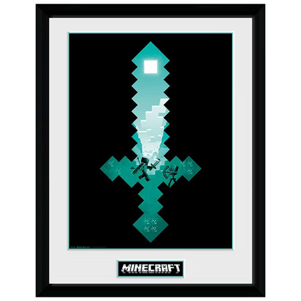 MINECRAFT - Framed print "Diamond Sword" (30x40)