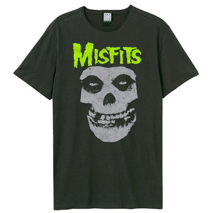 Misfits - Misfits Neon Skull Amplified Vintage Charcoal T Shirt