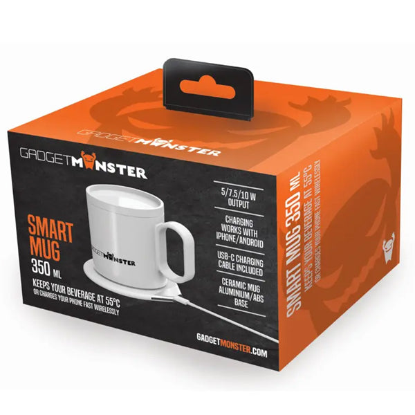 Gadgetmonster Smart Mug + Wireless Charger - White