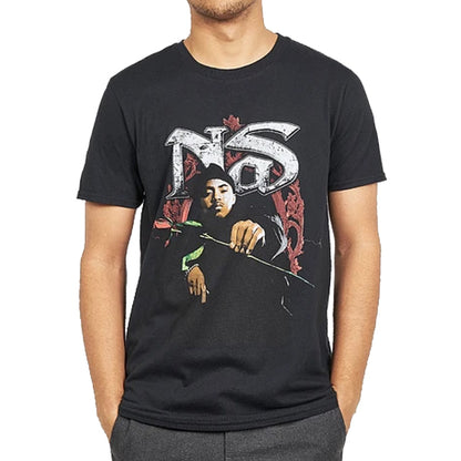 Nas - Tshirt Red Rose - Black. Shop now online in UAE