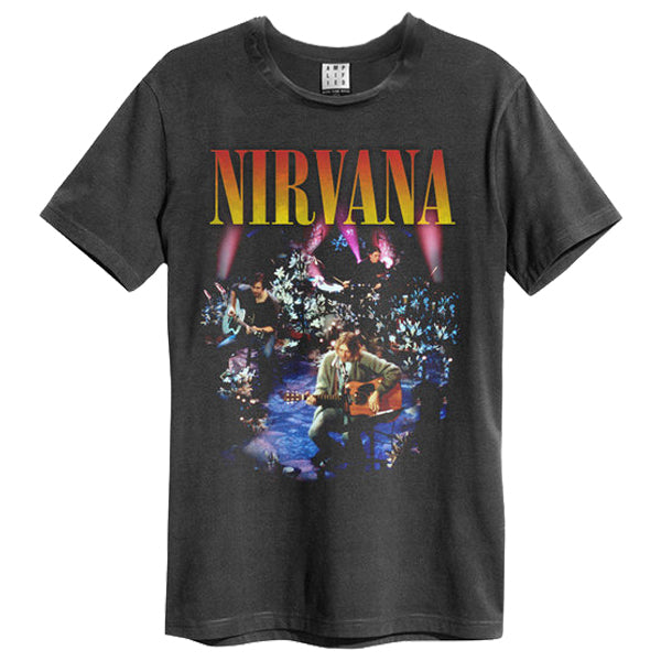 NIRVANA - Nirvana Live In New York Amplified Vintage Charcoal T Shirt