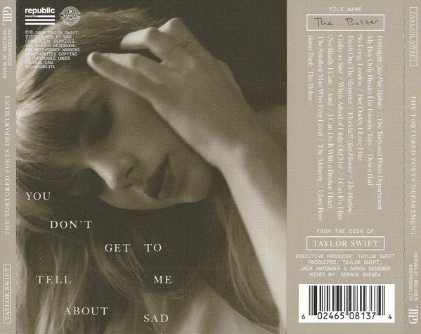 Taylor Swift - The Tortured Poets Department - The Bolter - CD. Shop now online in uae