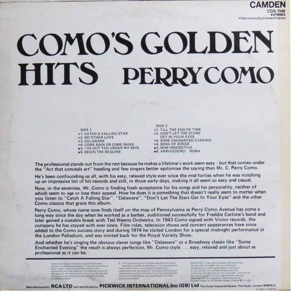 Perry Como - Como's Golden Hits - LP (Used Vinyl)