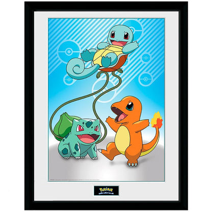 POKEMON - Framed print "Kanto Starters" (30x40)