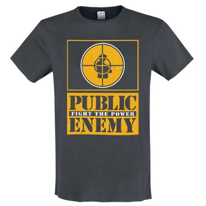 Public Enemy - Yellow Fight The Power Amplified Vintage Charcoal T Shirt