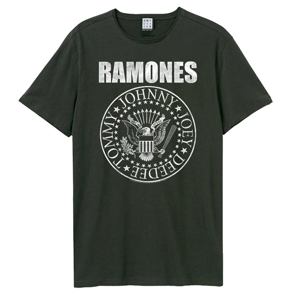 RAMONES - Ramones Classic Seal Amplified Vintage Charcoal T Shirt