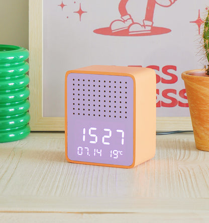 Steepletone Rise Play Orange - Orange Cabinet Purlpe Front Colourful Bluetooth Speaker & Bedside Alarm Clock