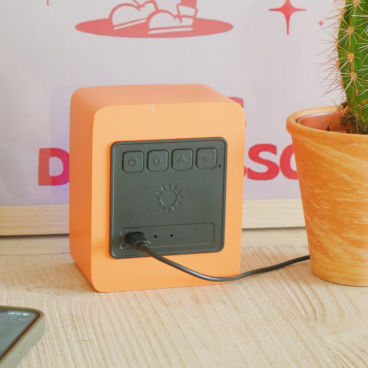 Steepletone Rise Play Orange - Orange Cabinet Purlpe Front Colourful Bluetooth Speaker & Bedside Alarm Clock