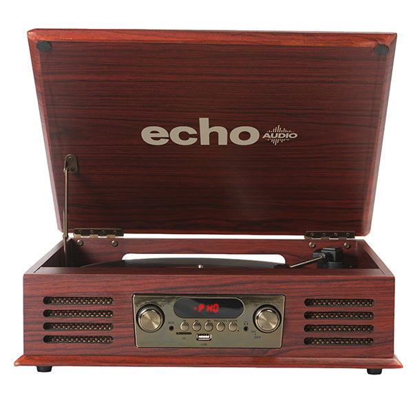 Echo Audio Turntable Player with Built in Speakers (Legend) - Walnut