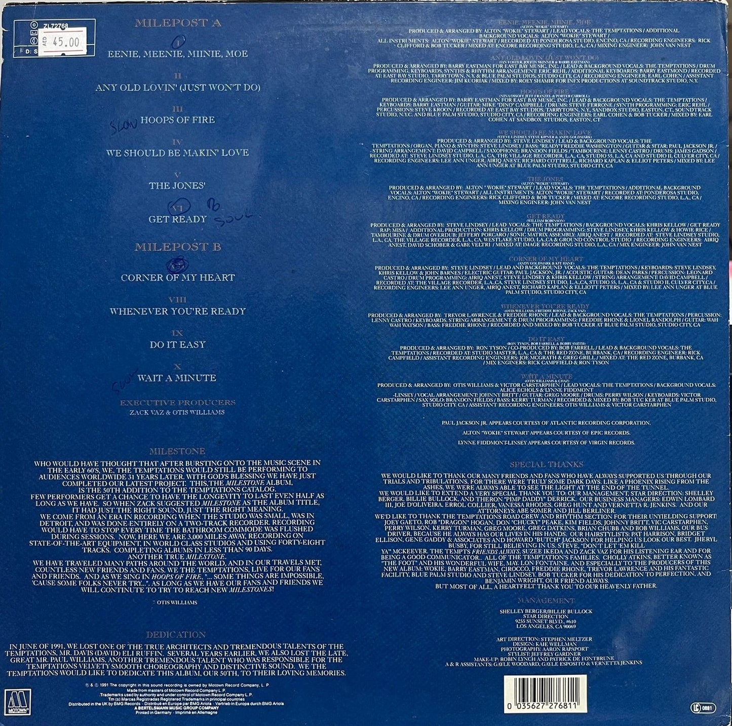 The Temptations - Milestone - LP (Used Vinyl) (Writing on cover)