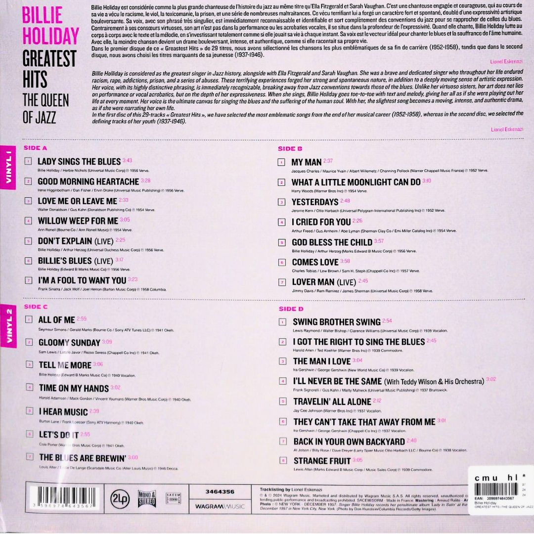 Billie Holiday - The Queen Of Jazz - 2LP