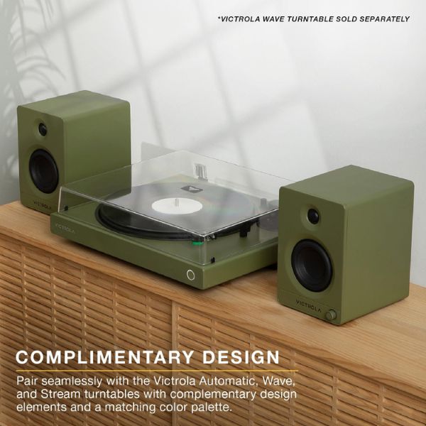 Victrola Tempo Bookshelf Speakers (VPS-400-GRN-INT)