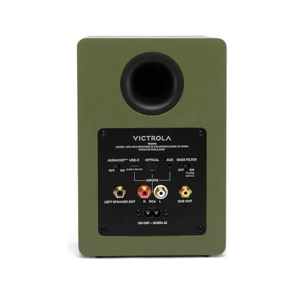 Victrola Tempo Bookshelf Speakers (VPS-400-GRN-INT)