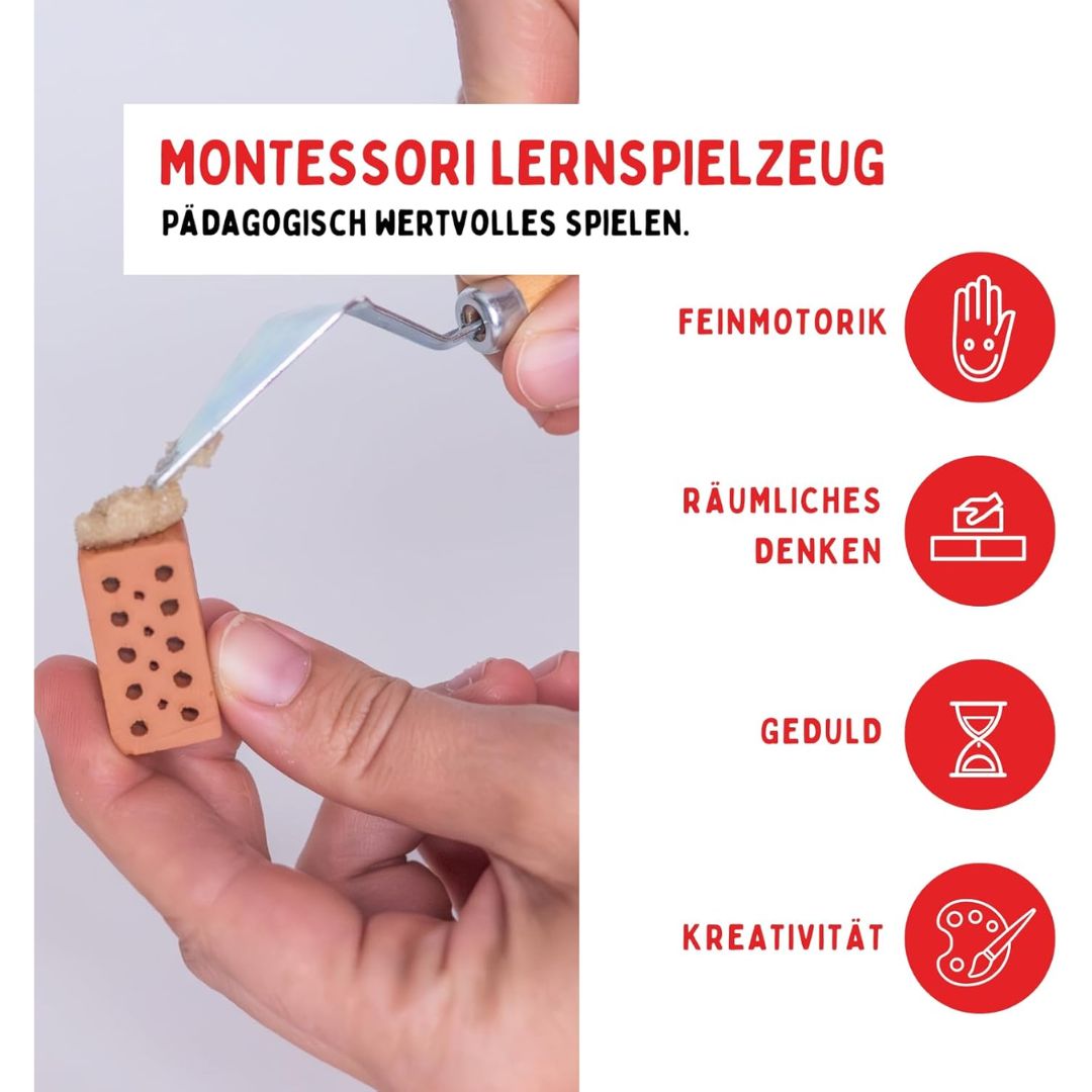 Teifoc 1530 Stone Building Kit - Accessory Set, 100 Miniature Bricks