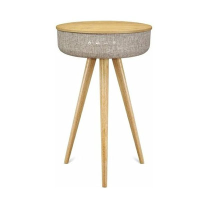 Victrola Smart Wooden Table with Built In Bluetooth Speaker & Dual USB Ports - Oak