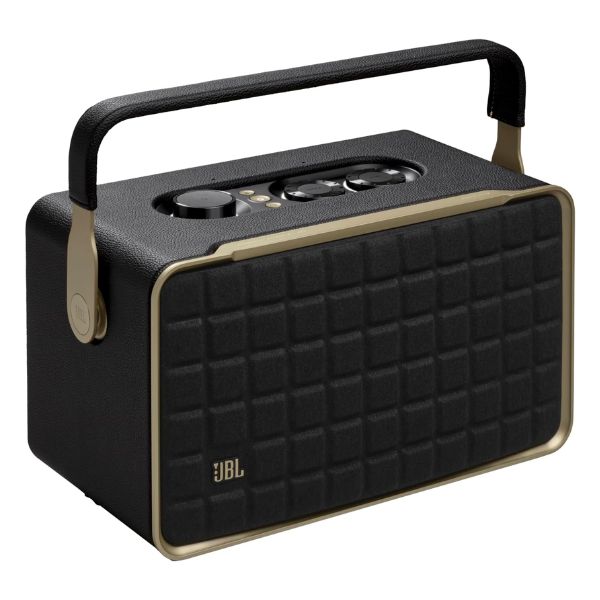 JBL Authentics 300 - Portable Retro-Style Smart Bluetooth Speaker with Powerful Sound, Wi-Fi, and Built-in Battery - Black