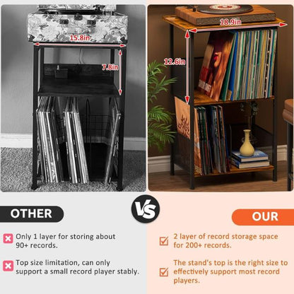 Echo Audio Turntable Stand - 3 Tier, LP Collection Organizer