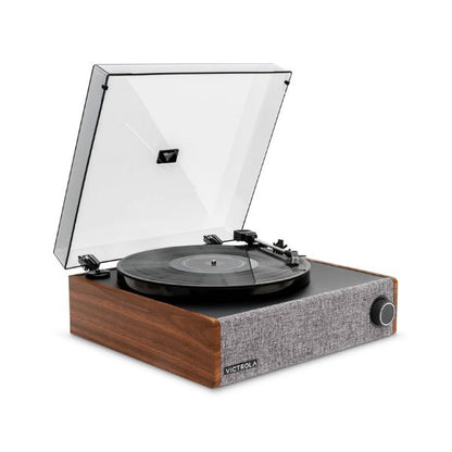 Victrola VTA-78 Eastwood LP Vinyl Record Player Bluetooth Speaker 3 Speed Turntable 12" Platter AT-3600L Moving Magnet Catridge Bluetooth Streaming RCA 3.5mm Output (Walnut)
