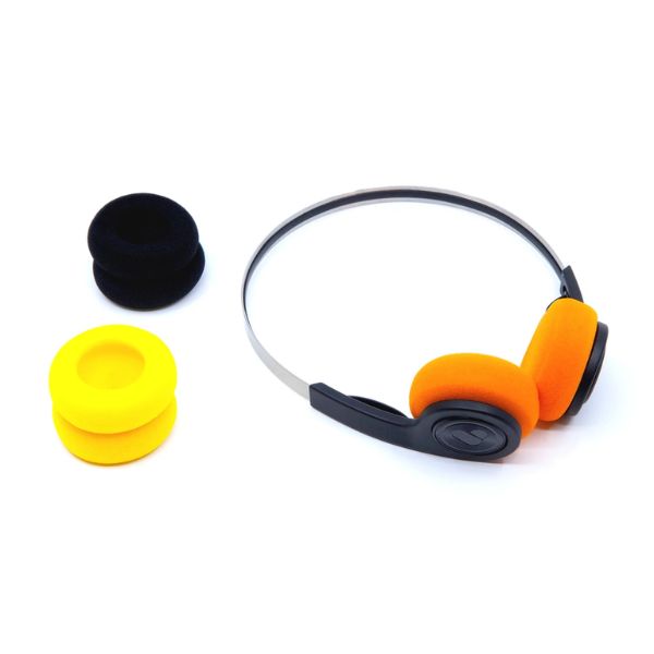 We Are Rewind EQ-001 Retro Bluetooth Headphones Including interchangeable ear pads (orange, yellow and black)