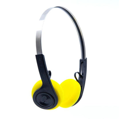 We Are Rewind EQ-001 Retro Bluetooth Headphones Including interchangeable ear pads (orange, yellow and black)