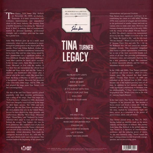 Tina Turner - Legacy  (Limited Edition Colored Vinyl) - LP