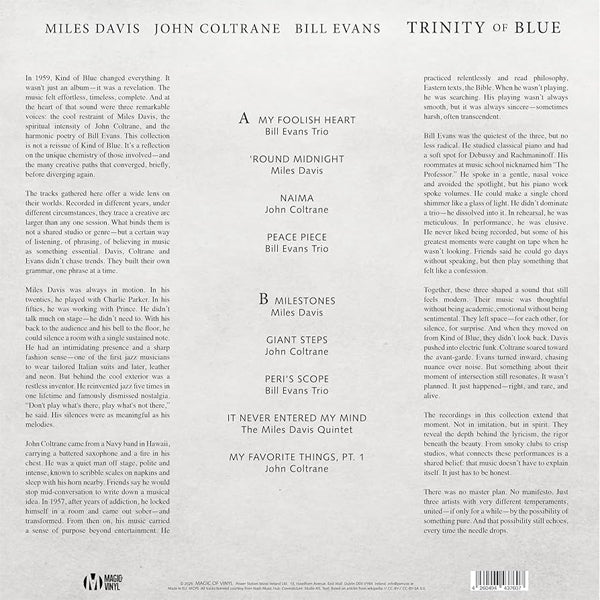 Miles Davis, John Coltrane, Bill Evans - Trinity Of Blue (Limited Edition Colored Vinyl) - LP