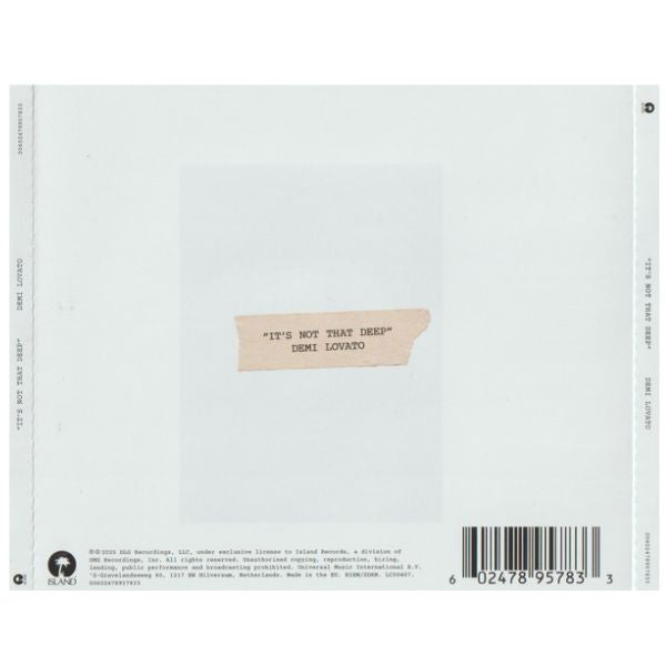 Demi Lovato - It's Not That Deep - CD