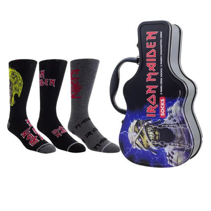 Iron Maiden - Iron Maiden Socks 3 Pack In Guitar Tin (One Size)