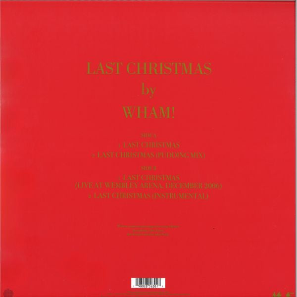 Wham! - Last Christmas (إصدار محدود من أسطوانة زوتروب المصورة) - 12 بوصة