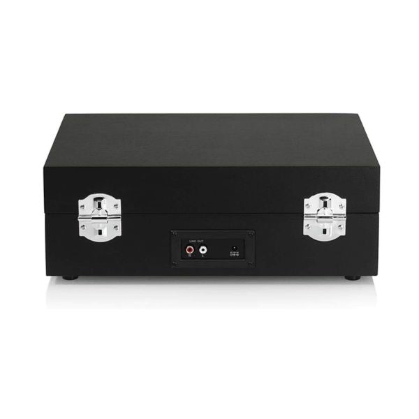 Ricatech RTT20 Turntable, Lightweight Portable Record Player With Speakers, Three Speed, Supports RCA Output, Headphone Jack, MP3 Playback. Exquisite Suitcase Style Vinyl Player (Black)