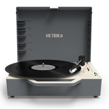 Victrola Re-Spin Sustainable Bluetooth Suitcase Record Player - Graphite Grey INT