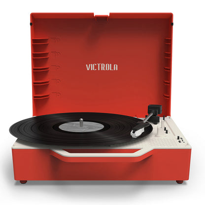 Victrola Re-Spin Sustainable Bluetooth Suitcase Record Player - Poinsetta Red INT