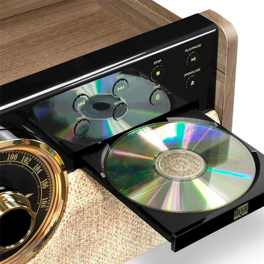 Victrola VTA-270B-FNT Empire Bluetooth 6 in 1 Music Center (33/45/78) (Farmhouse Walnut)