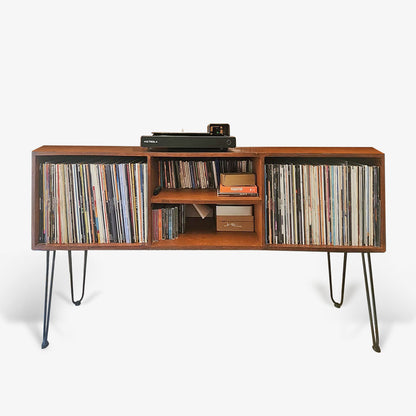 Vinyl Player and Record Storage Display Stand  (AS IS) (Display Piece)