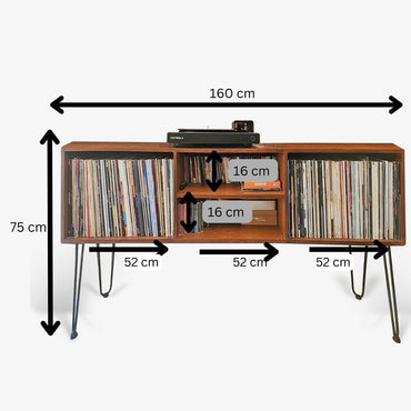 Vinyl Player and Record Storage Display Stand  (AS IS) (Display Piece)