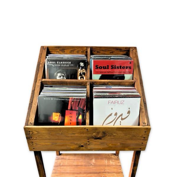 Wooden Vinyl Display Stand - Brown (As Is) Display Stand
