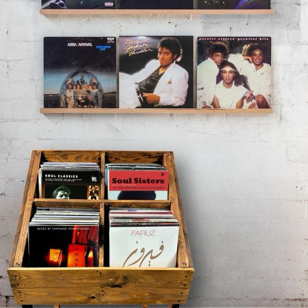 Wooden Vinyl Display Stand - Brown (As Is) Display Stand