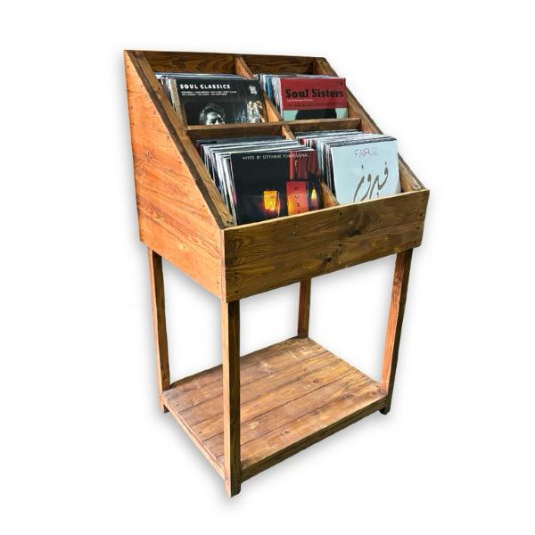 Wooden Vinyl Display Stand - Brown (As Is) Display Stand