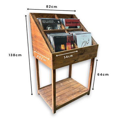 Wooden Vinyl Display Stand - Brown (As Is) Display Stand