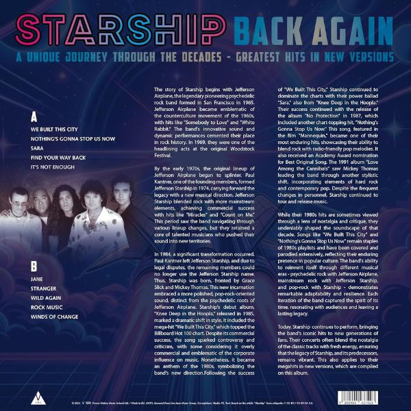 Starship - Back Again! (Limited Edition & Numbered, Clear & Purple Vinyl) - LP