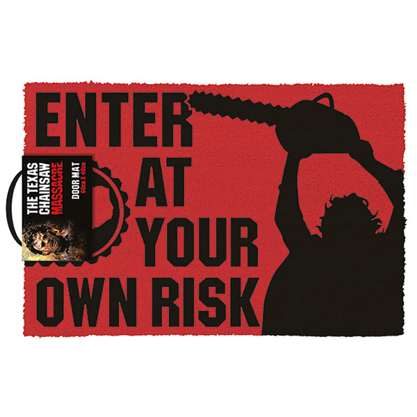 TEXAS CHAINSAW MASSACRE - Texas Chainsaw Massacre Enter At Your Own Risk Door Mat