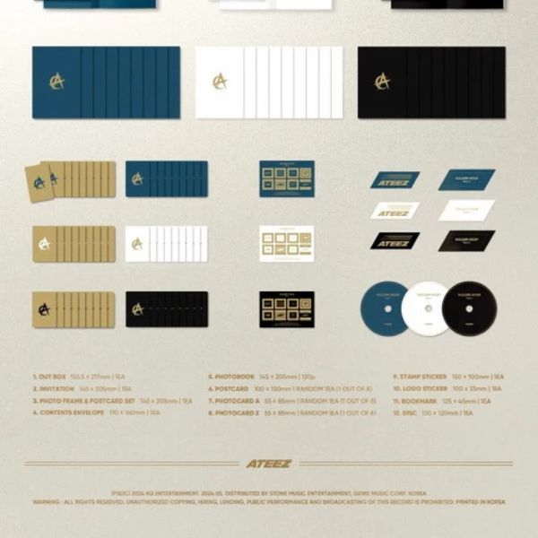 Ateez - 10Th Mini Album [Golden Hour : Part.1] (Blue Hour Ver. / Diary Ver. / Golden Hour Ver.). Shop now online in UAE