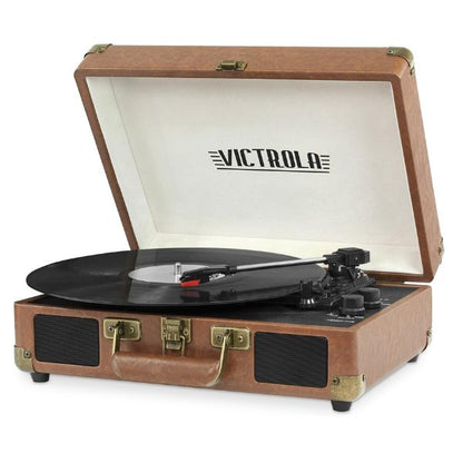 Victrola Journey Portable Suitcase (Brown) VSC-550BT Bluetooth Turntable Music Centre. Now available online in UAE